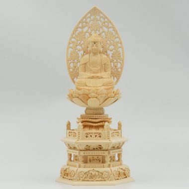 仏像　曹洞宗　座釈迦1.8寸 桧製 六角台座