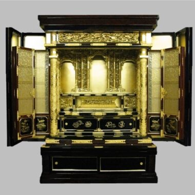 大型金仏壇  京香40号三方開き  仏具付　幅120㎝高177㎝  浄土宗  融通念仏宗  真言宗  天台宗  曹洞宗  禅宗  日蓮宗