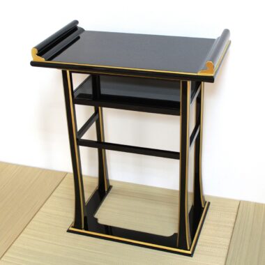 背高経机20号 黒塗り  面金経机