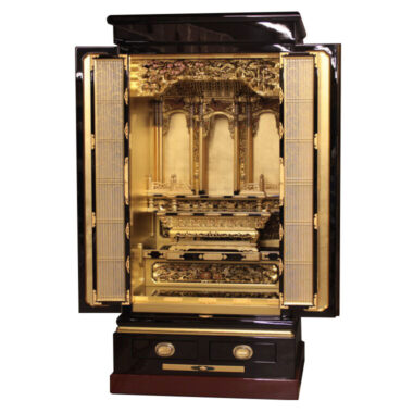 大阪型金仏壇  翠縁26号仏具付  幅87㎝高173㎝  浄土真宗本願寺派（西）